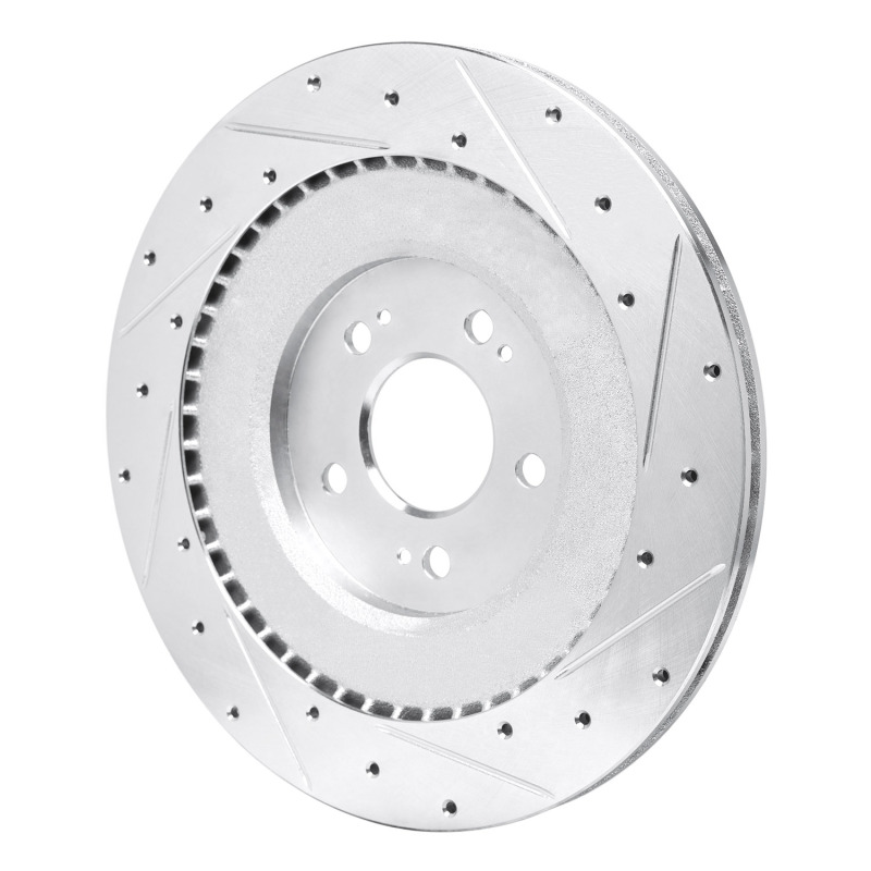 Picture of R1 21-26 Genesis G80 Rear Left Drilled & Slotted Silver Brake Rotor