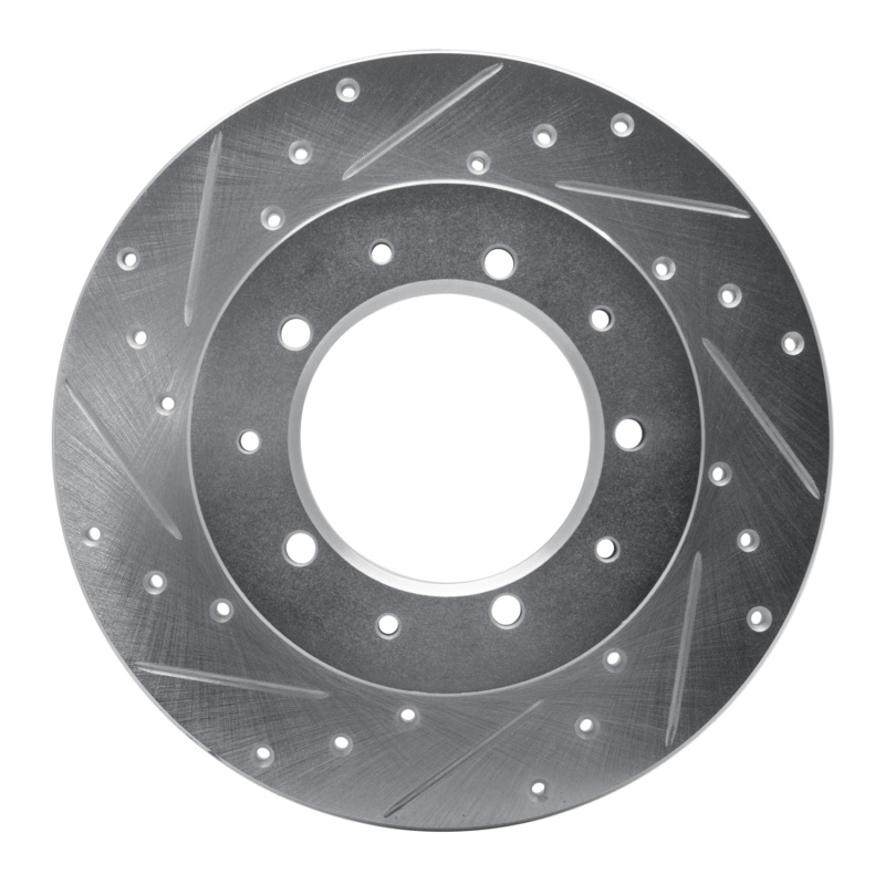 Picture of R1 74-16 Land Rover Range Rover Rear Left Drilled & Slotted Silver Brake Rotor