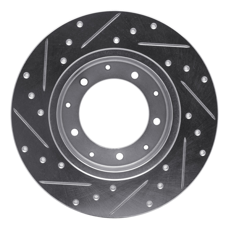 Picture of R1 74-16 Land Rover Defender (Mexico) Rear Right Drilled & Slotted Silver Brake Rotor
