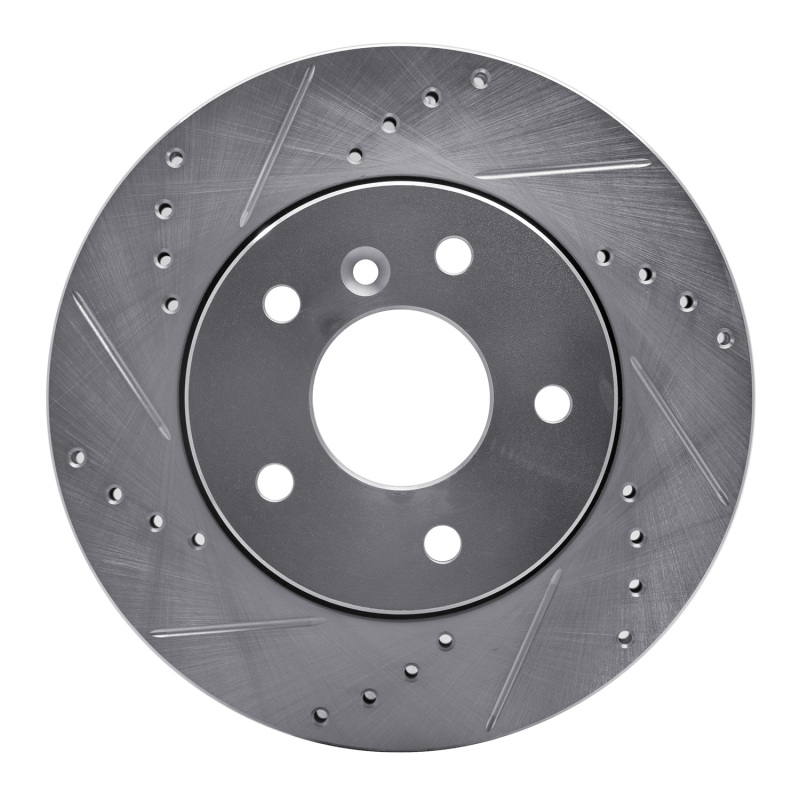 Picture of R1 99-04 Land Rover Discovery Front Left Drilled & Slotted Silver Brake Rotor
