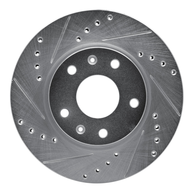 Picture of R1 02-05 Land Rover Freelander Front Left Drilled & Slotted Silver Brake Rotor