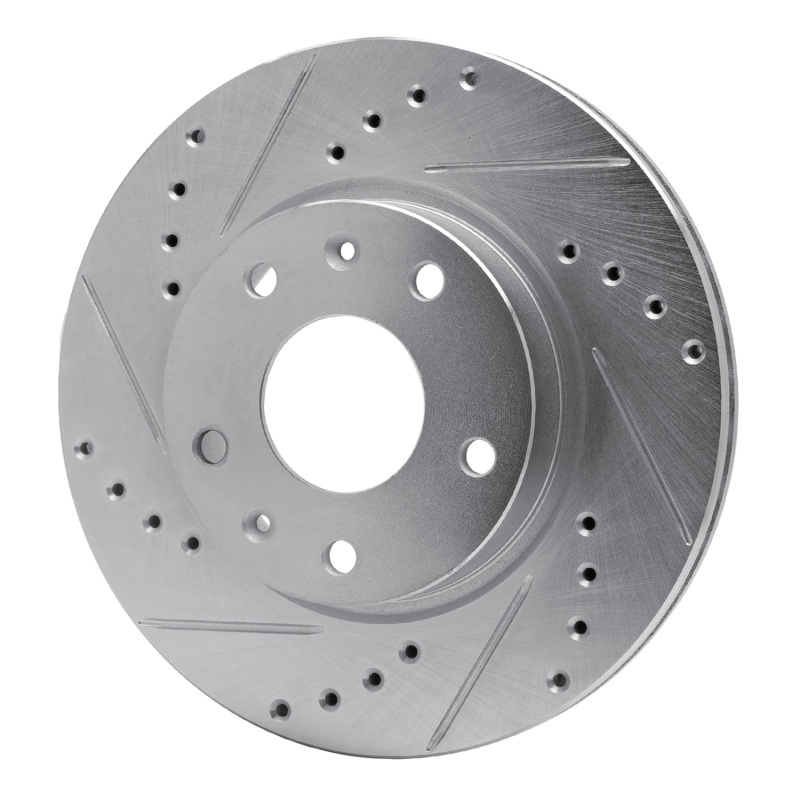 Picture of R1 02-05 Land Rover Freelander Front Left Drilled & Slotted Silver Brake Rotor
