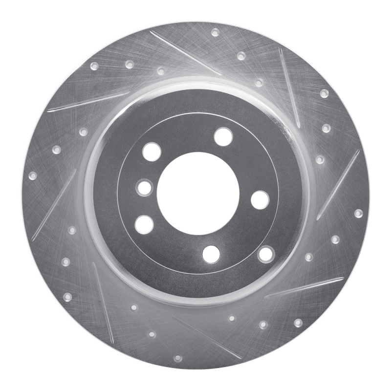Picture of R1 03-05 Land Rover Range Rover Rear Right Drilled & Slotted Silver Brake Rotor