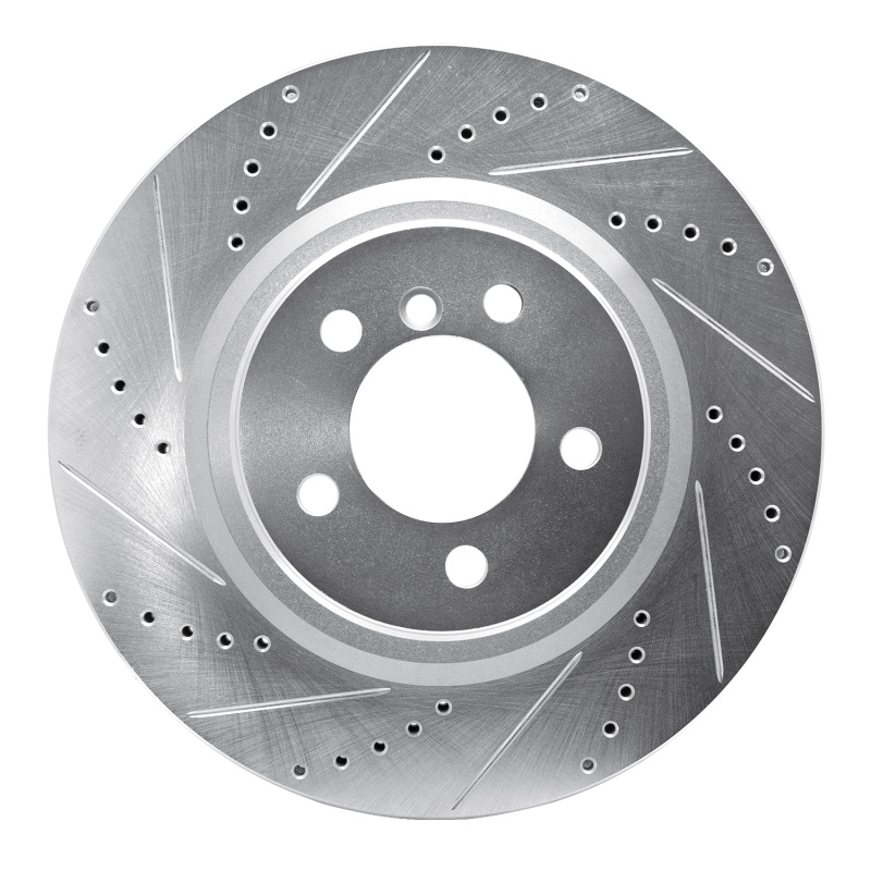 Picture of R1 06-12 Land Rover Range Rover Front Left Drilled & Slotted Silver Brake Rotor