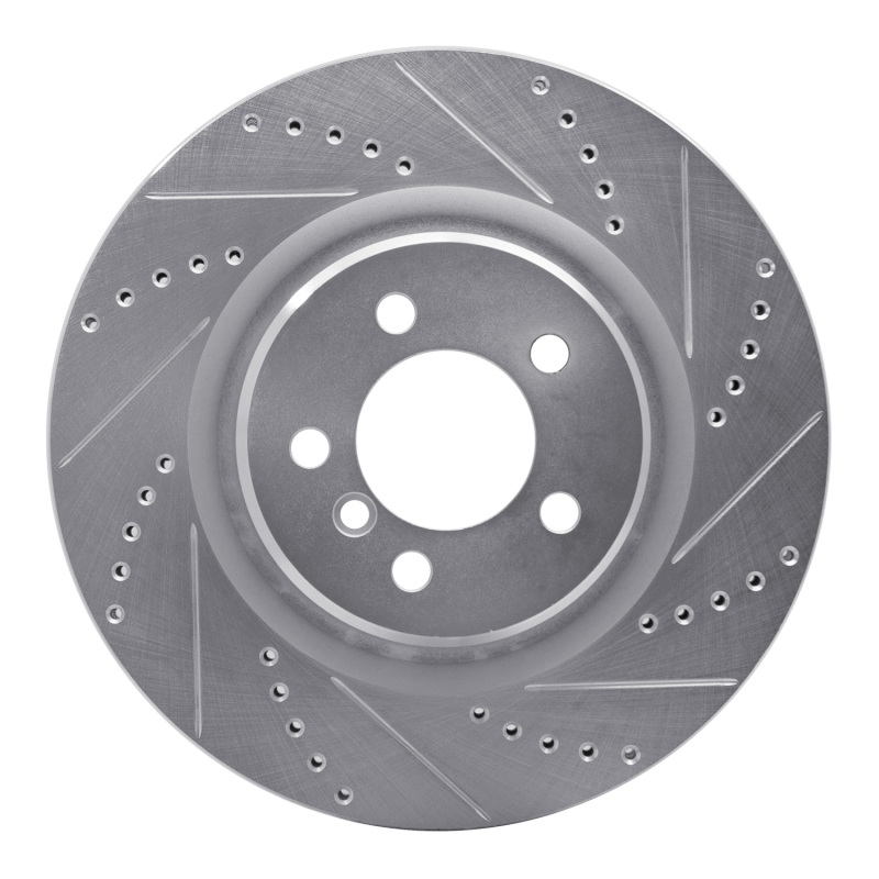 Picture of R1 06-12 Land Rover Range Rover Front Right Drilled & Slotted Silver Brake Rotor