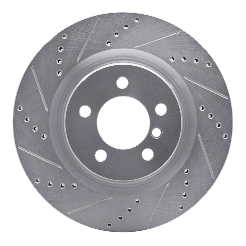 Picture of R1 06-09 Land Rover Range Rover Front Left Drilled & Slotted Silver Brake Rotor