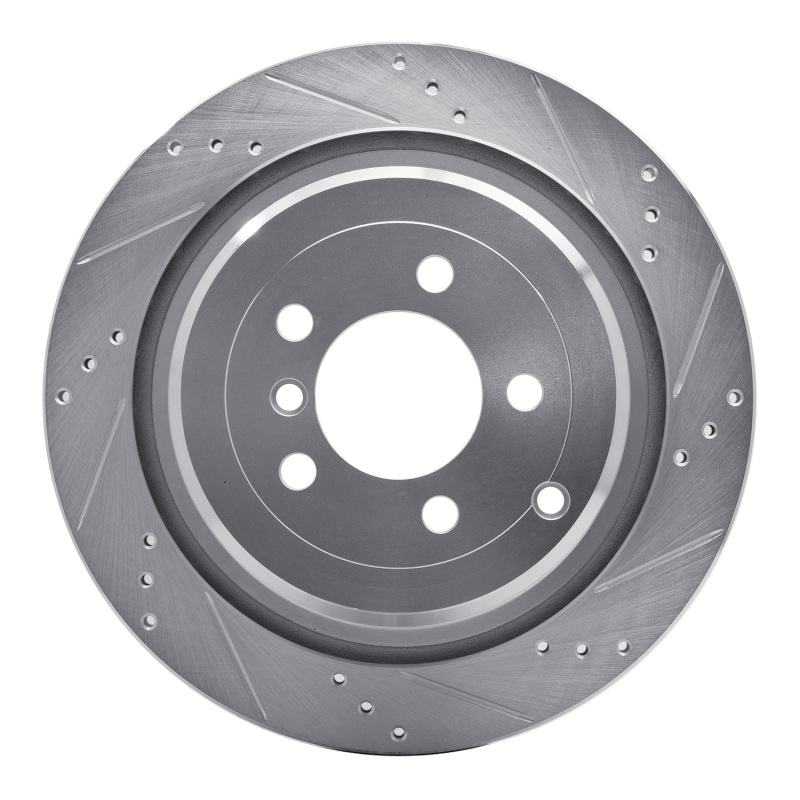 Picture of R1 06-12 Land Rover Range Rover Rear Right Drilled & Slotted Silver Brake Rotor