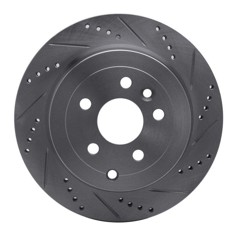 Picture of R1 08-12 Land Rover LR2 Rear Right Drilled & Slotted Silver Brake Rotor