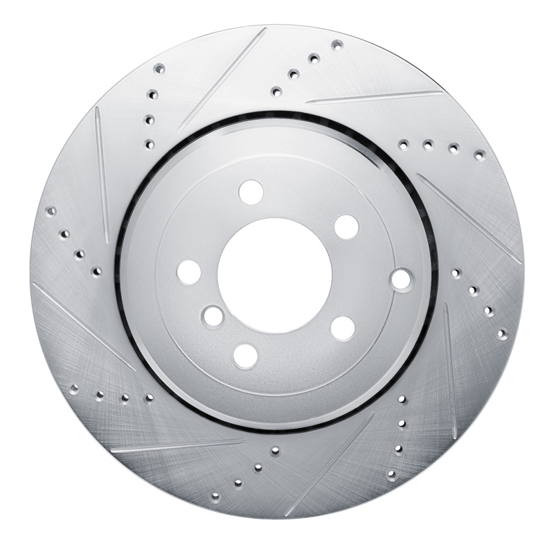 Picture of R1 10-12 Land Rover Range Rover Rear Left Drilled & Slotted Silver Brake Rotor