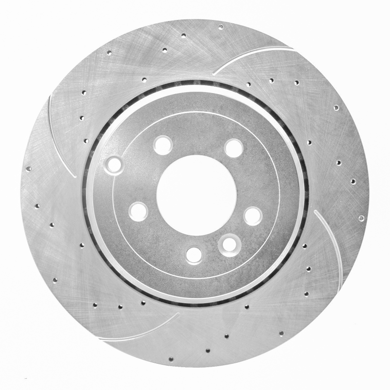 Picture of R1 10-13 Land Rover Range Rover Sport Rear Left Drilled & Slotted Silver Brake Rotor