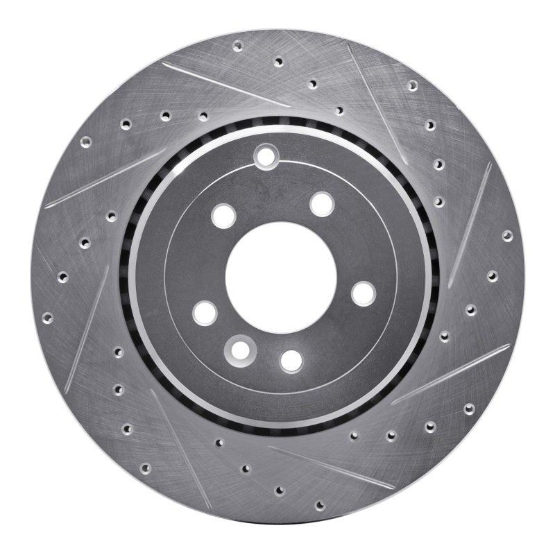 Picture of R1 10-13 Land Rover Range Rover Sport Rear Right Drilled & Slotted Silver Brake Rotor