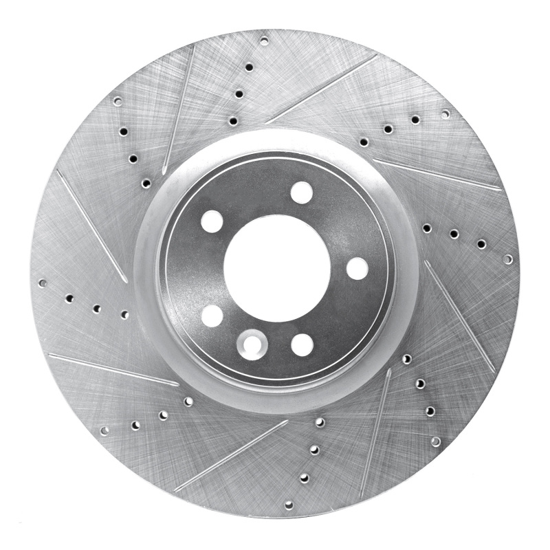 Picture of R1 10-17 Land Rover Range Rover Front Left Drilled & Slotted Silver Brake Rotor