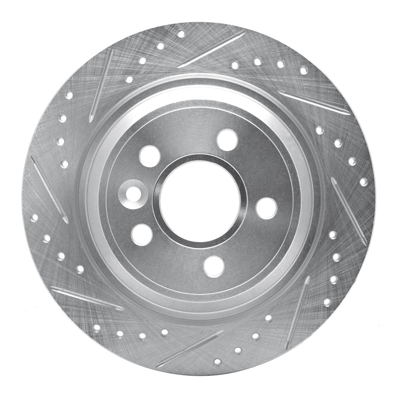 Picture of R1 09-15 Ford Focus RS (Mexico) Rear Left Drilled & Slotted Silver Brake Rotor