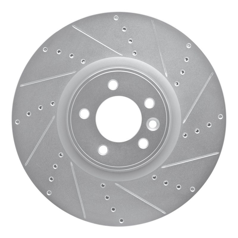 Picture of R1 10-17 Land Rover Range Rover Front Right Drilled & Slotted Silver Brake Rotor
