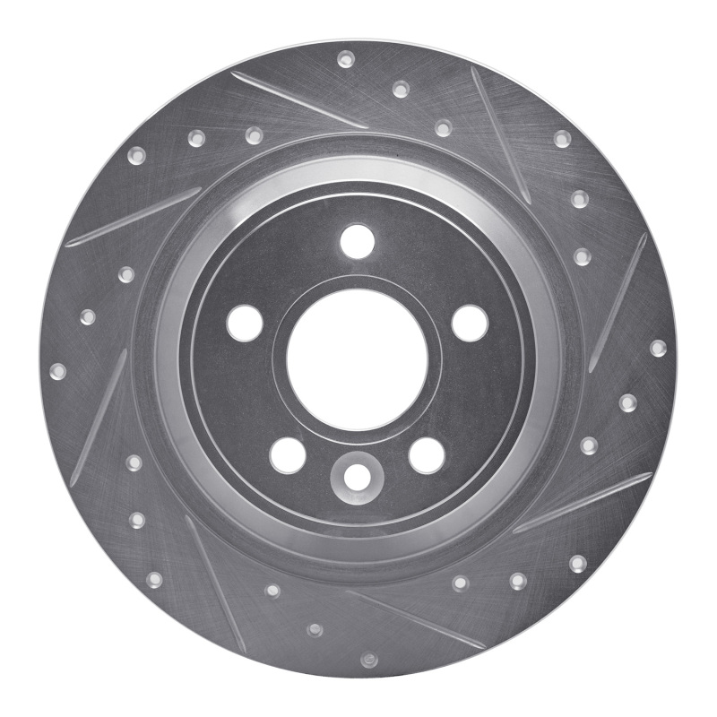 Picture of R1 09-15 Ford Focus RS (Mexico) Rear Right Drilled & Slotted Silver Brake Rotor