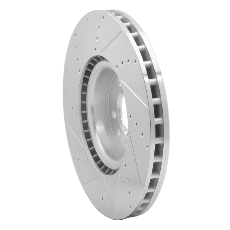 Picture of R1 10-17 Land Rover Range Rover Front Right Drilled & Slotted Silver Brake Rotor