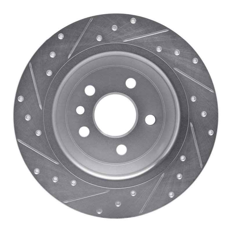 Picture of R1 09-15 Ford Focus RS (Mexico) Rear Right Drilled & Slotted Silver Brake Rotor