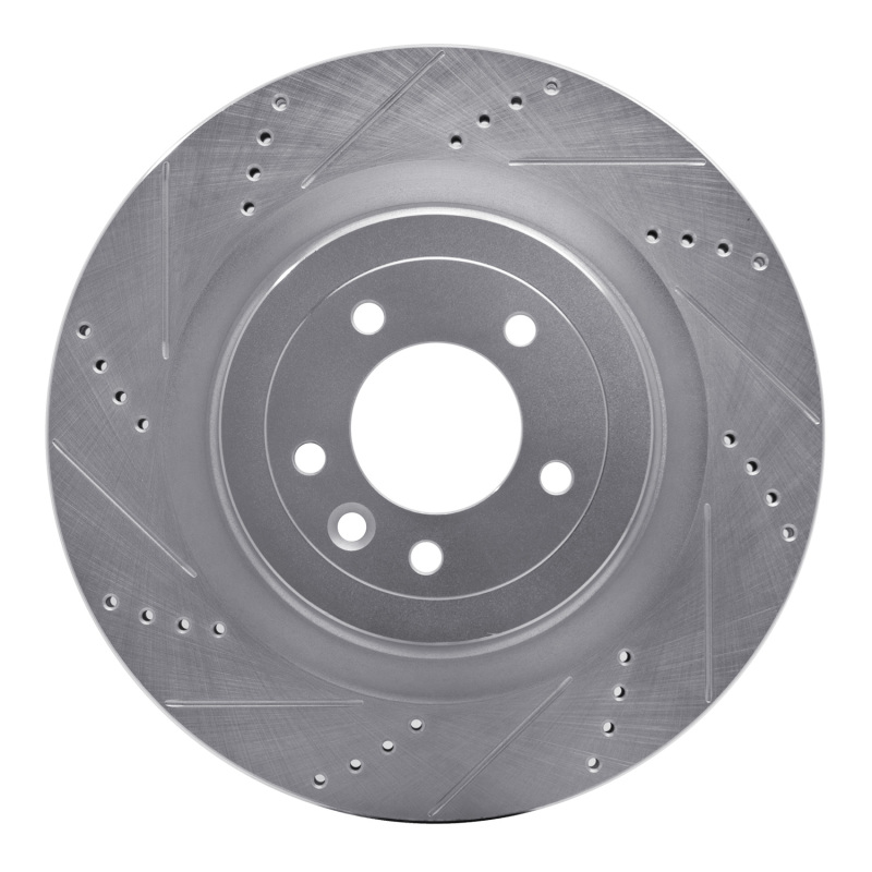 Picture of R1 13-25 Land Rover Range Rover Rear Left Drilled & Slotted Silver Brake Rotor
