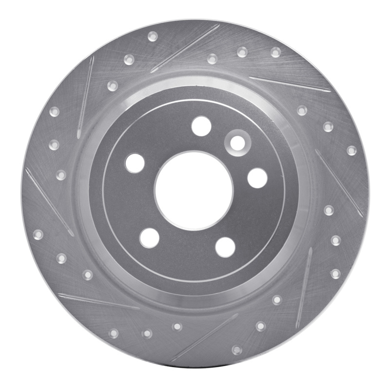 Picture of R1 13-15 Land Rover LR2 Rear Left Drilled & Slotted Silver Brake Rotor