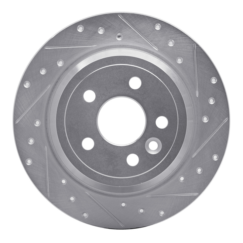 Picture of R1 13-15 Land Rover LR2 Rear Right Drilled & Slotted Silver Brake Rotor