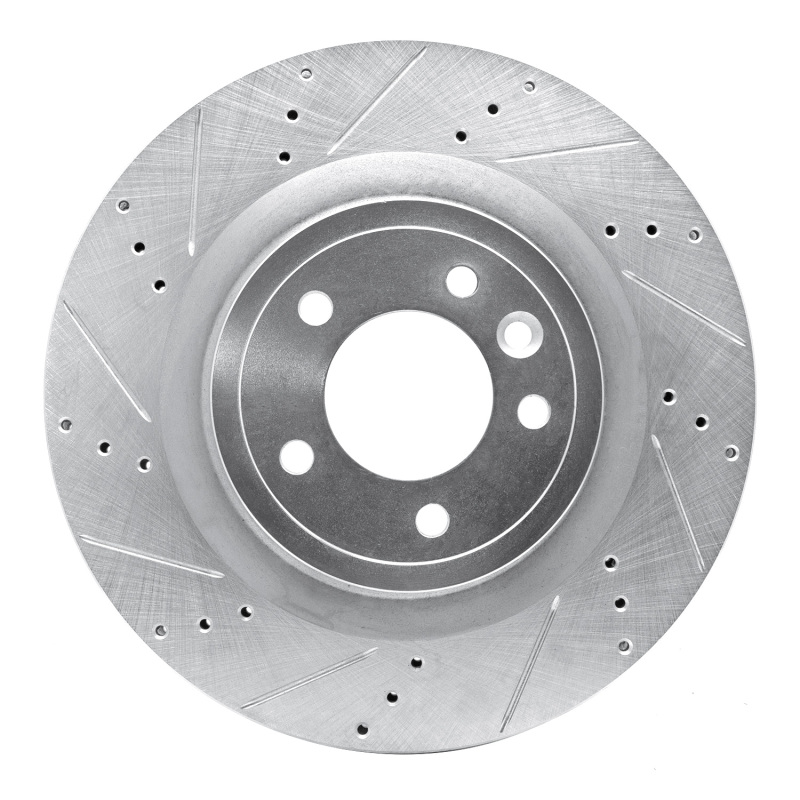 Picture of R1 14-24 Land Rover Range Rover Rear Left Drilled & Slotted Silver Brake Rotor