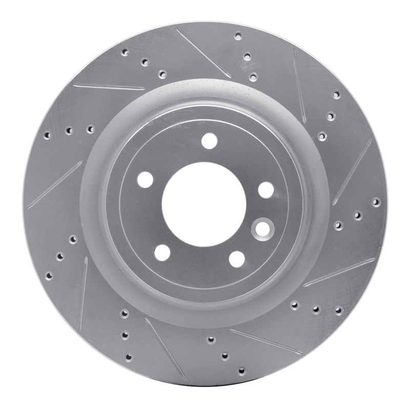 Picture of R1 14-24 Land Rover Range Rover Rear Right Drilled & Slotted Silver Brake Rotor