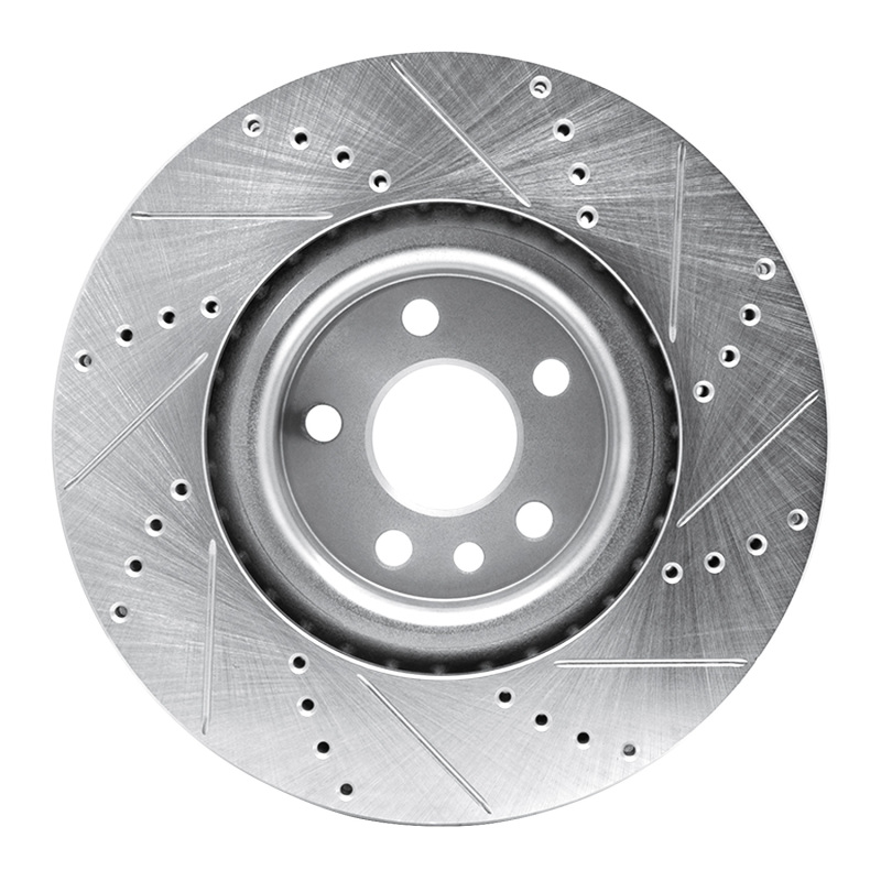 Picture of R1 15-19 Jaguar E-Pace Front Left Drilled & Slotted Silver Brake Rotor