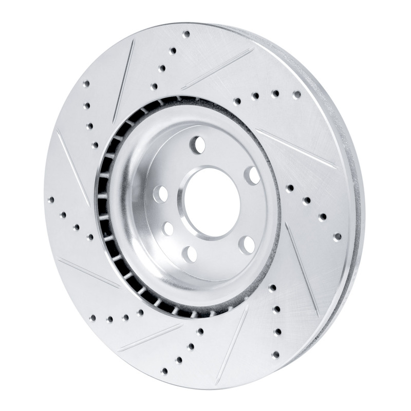 Picture of R1 15-19 Jaguar E-Pace Front Right Drilled & Slotted Silver Brake Rotor