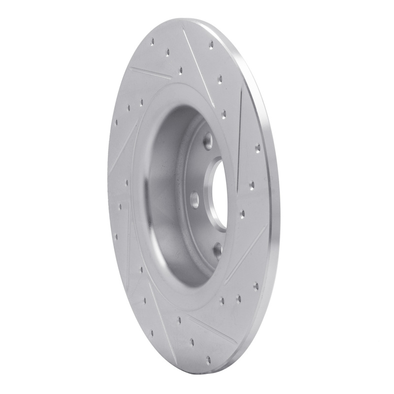 Picture of R1 16-19 Land Rover Range Rover Evoque Rear Left Drilled & Slotted Silver Brake Rotor