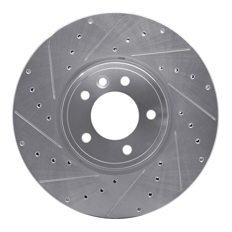 Picture of R1 18-20 Land Rover Range Rover Front Left Drilled & Slotted Silver Brake Rotor