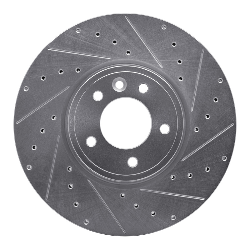 Picture of R1 18-20 Land Rover Range Rover Sport Front Right Drilled & Slotted Silver Brake Rotor
