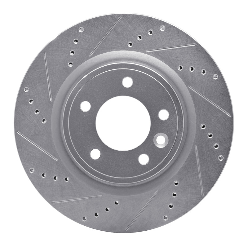 Picture of R1 18-20 Land Rover Discovery Rear Left Drilled & Slotted Silver Brake Rotor