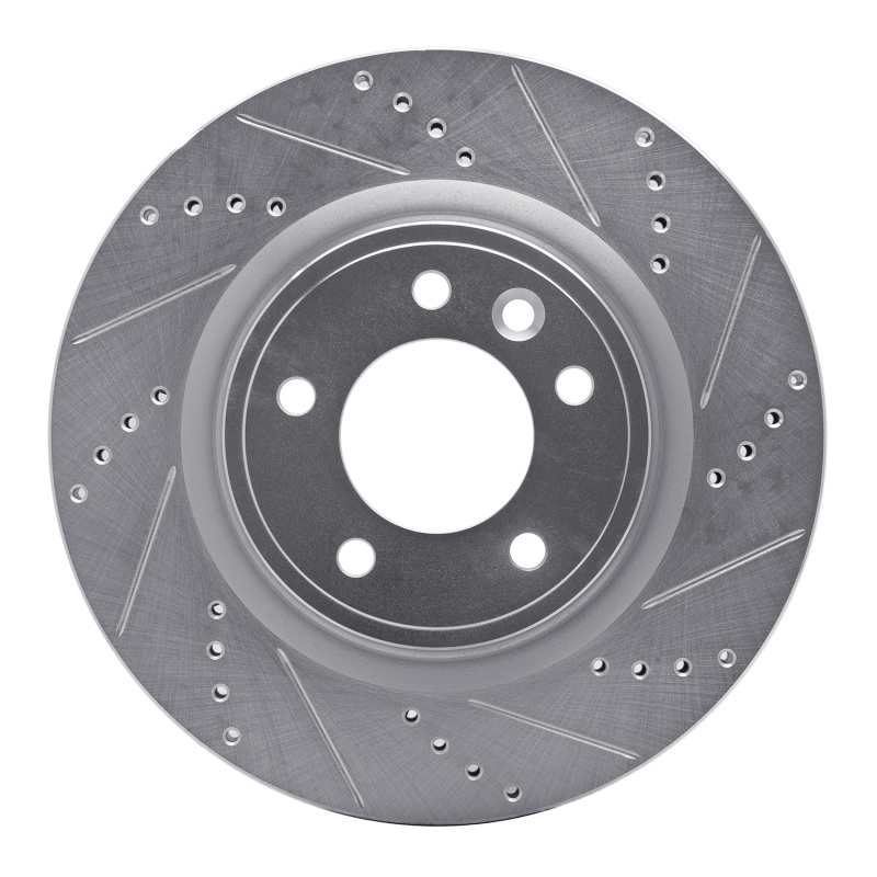 Picture of R1 18-20 Land Rover Discovery Rear Right Drilled & Slotted Silver Brake Rotor