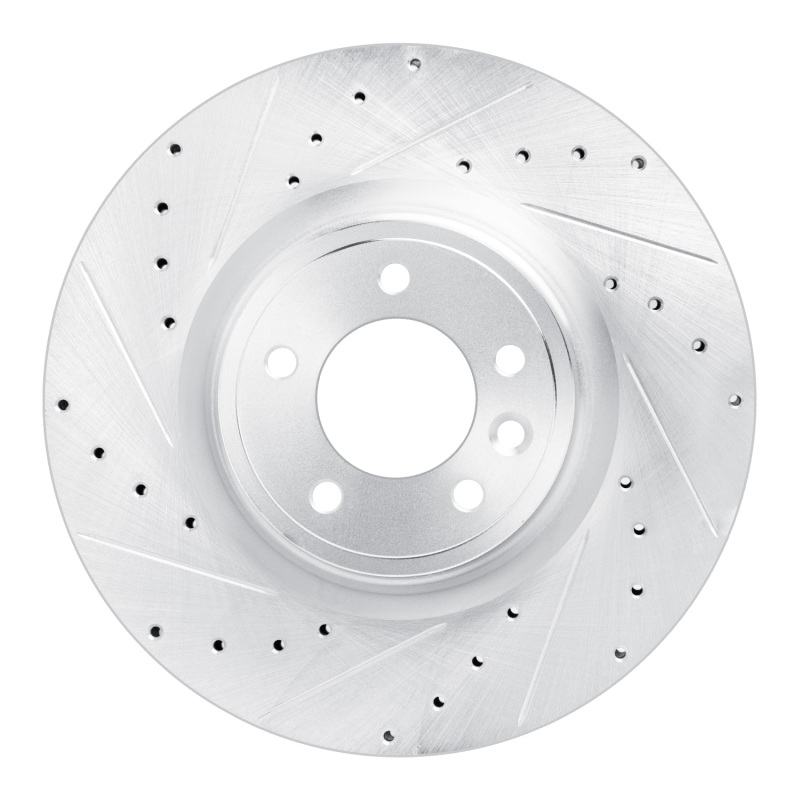 Picture of R1 18-24 Land Rover Range Rover Front Left Drilled & Slotted Silver Brake Rotor
