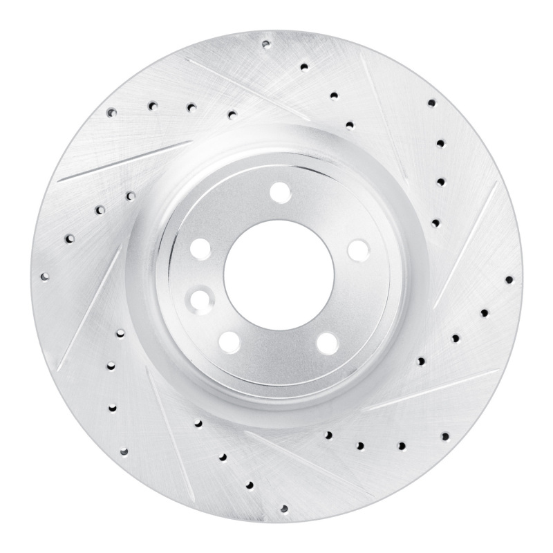 Picture of R1 18-24 Land Rover Discovery Front Right Drilled & Slotted Silver Brake Rotor