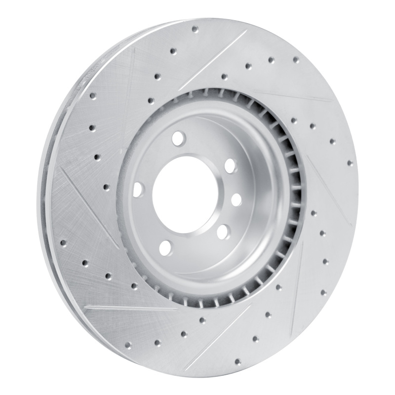 Picture of R1 18-24 Land Rover Range Rover Front Left Drilled & Slotted Silver Brake Rotor
