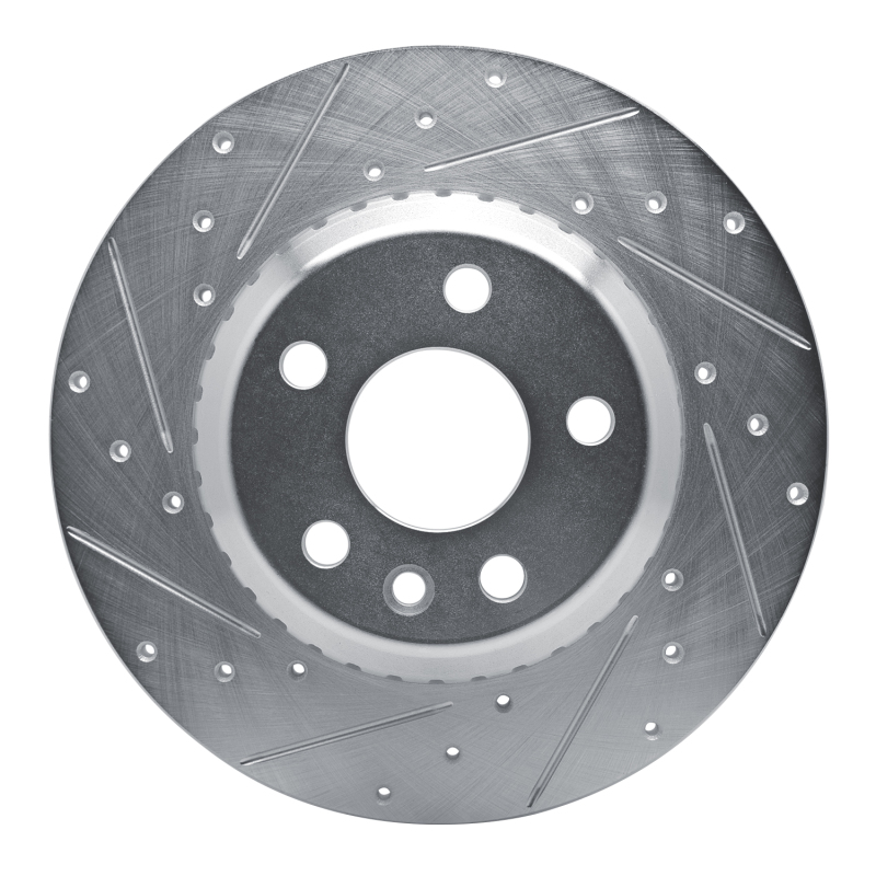 Picture of R1 20-22 Jaguar E-Pace Rear Left Drilled & Slotted Silver Brake Rotor