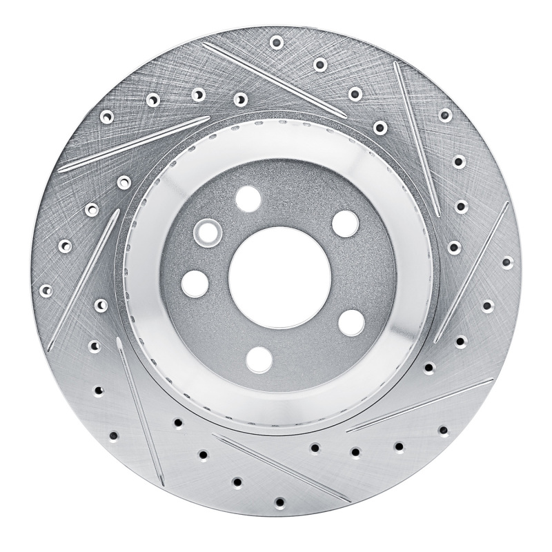 Picture of R1 20-26 Jaguar F-Pace Rear Right Drilled & Slotted Silver Brake Rotor