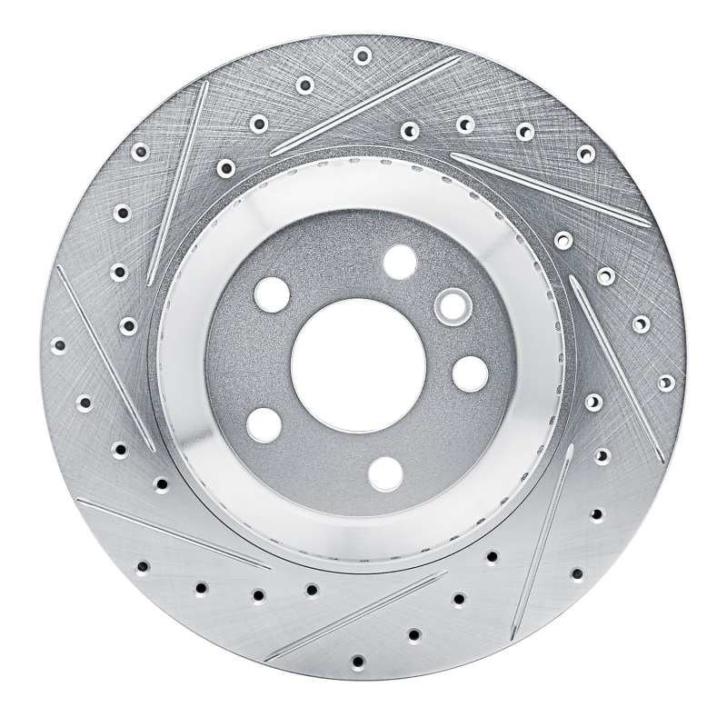 Picture of R1 20-26 Jaguar F-Pace Rear Left Drilled & Slotted Silver Brake Rotor