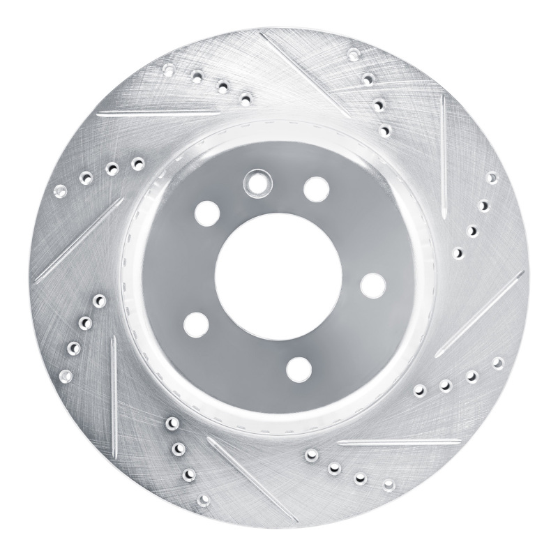 Picture of R1 20-25 Land Rover Defender 90 Rear Right Drilled & Slotted Silver Brake Rotor