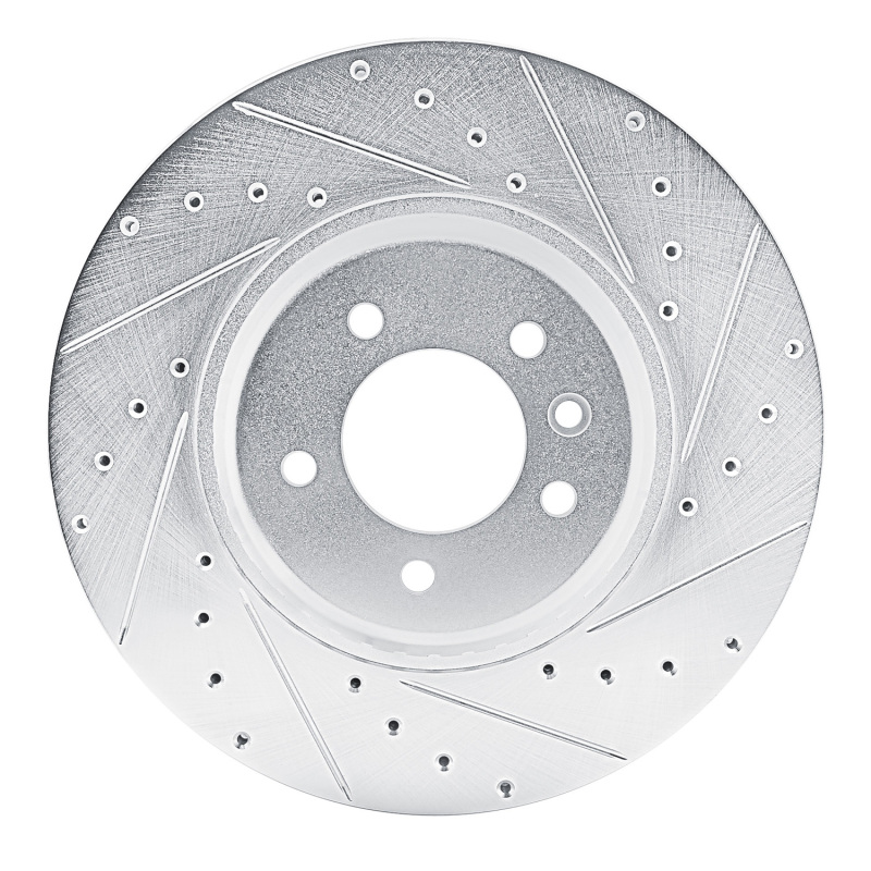 Picture of R1 20-25 Land Rover Defender 110 Front Right Drilled & Slotted Silver Brake Rotor