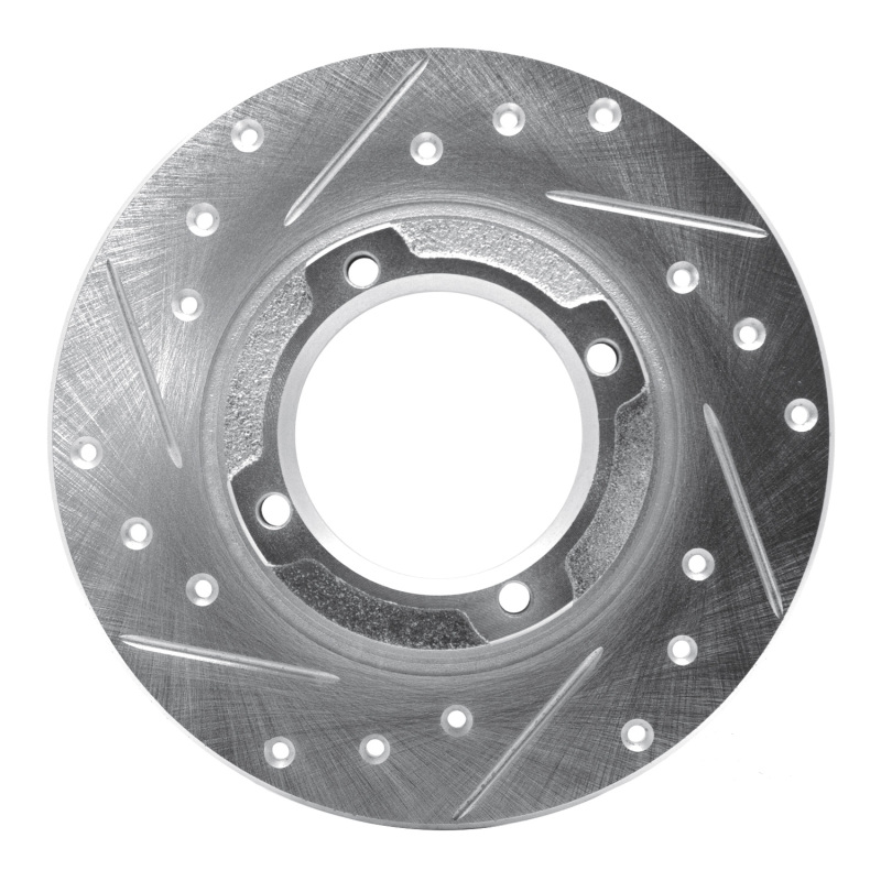 Picture of R1 85-91 Subaru XT Rear Left Drilled & Slotted Silver Brake Rotor