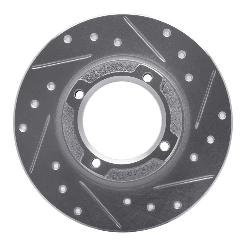 Picture of R1 85-91 Subaru GL Rear Right Drilled & Slotted Silver Brake Rotor