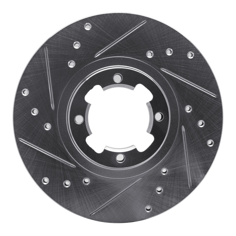 Picture of R1 85-94 Subaru RX Front Left Drilled & Slotted Silver Brake Rotor