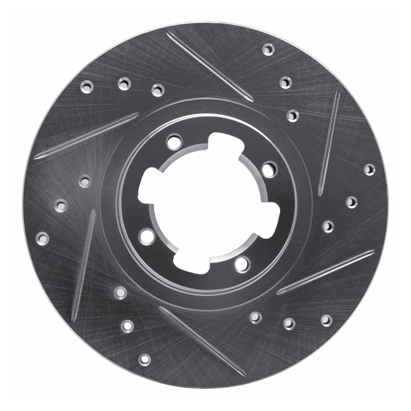 Picture of R1 85-94 Subaru GL-10 Front Right Drilled & Slotted Silver Brake Rotor