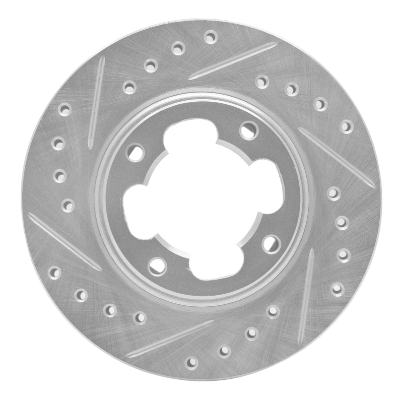 Picture of R1 87-94 Subaru Justy Front Left Drilled & Slotted Silver Brake Rotor