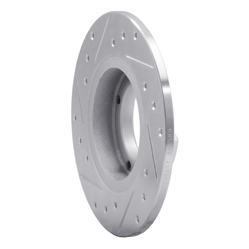 Picture of R1 85-91 Subaru GL Rear Right Drilled & Slotted Silver Brake Rotor
