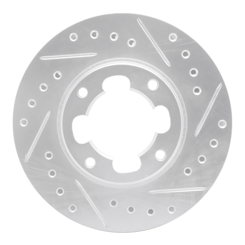 Picture of R1 87-94 Subaru Justy Front Right Drilled & Slotted Silver Brake Rotor