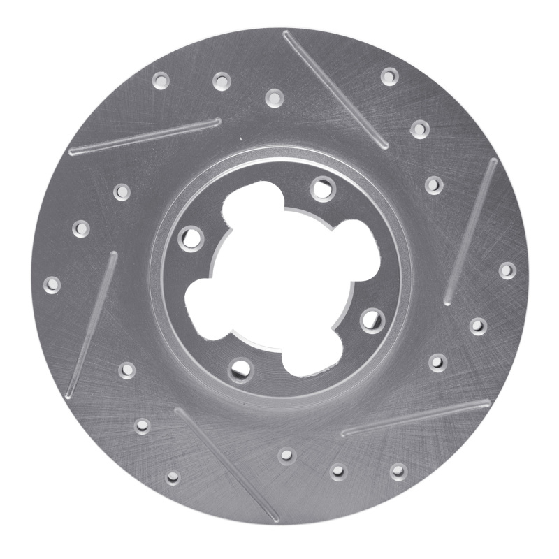 Picture of R1 89-94 Subaru Justy Front Right Drilled & Slotted Silver Brake Rotor