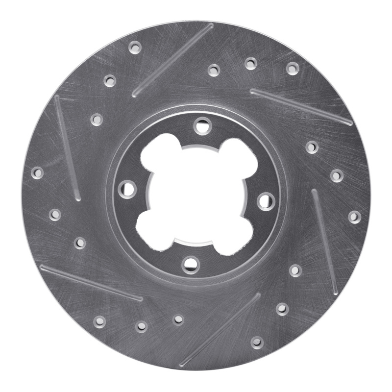 Picture of R1 89-94 Subaru Justy Front Left Drilled & Slotted Silver Brake Rotor